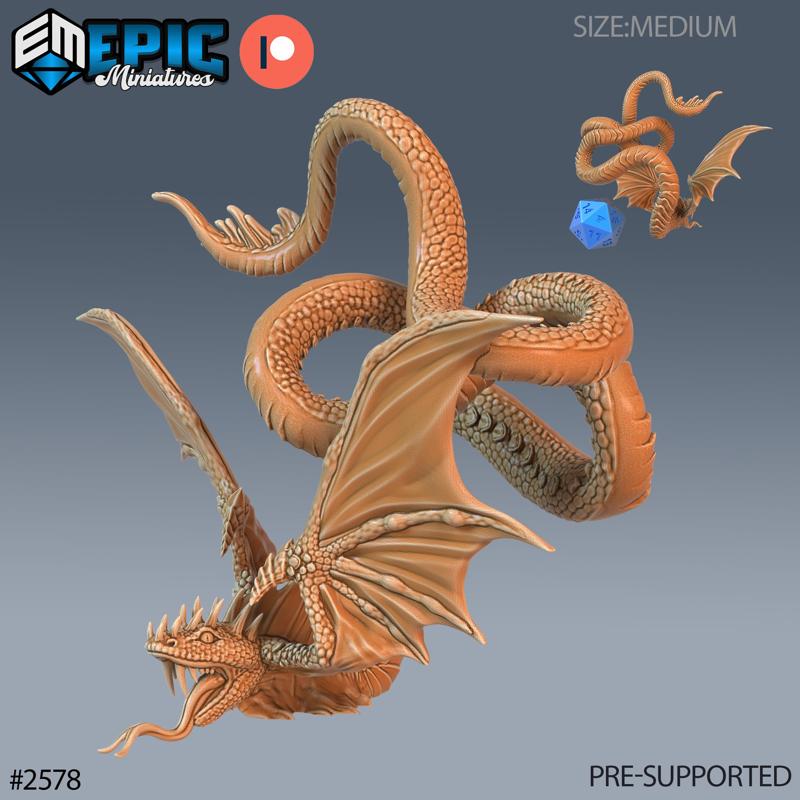 Flying Snake Flying / Magical Ancient Serpent / Winged Southern Basilisk / Utopian Reptile / African Encounter