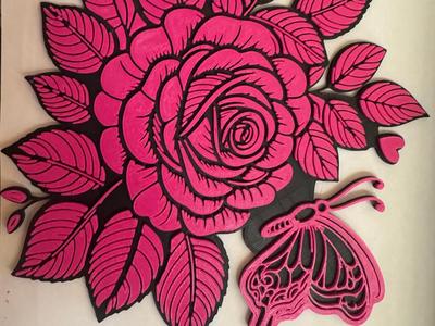 Wand decoration flower butterfly