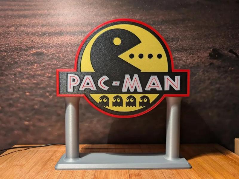 Pac-Man Logo LED Column Stand