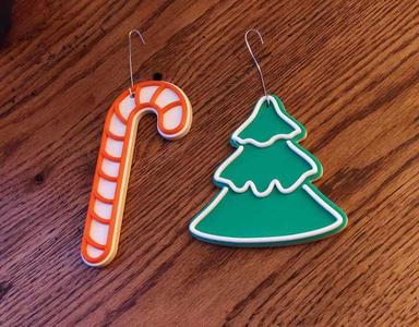 Tree and Candy Cane Cookie Ornaments