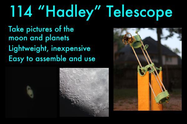 Astronomical Telescope - "Hadley" - an easy assembly, high performance Newtonian reflector/ planetary telescope