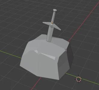 Excalibur in a Stone Table Prop   