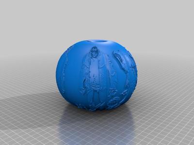 Halloween Lithophane - Horror Movie Characters