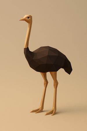 Low poly ostrich