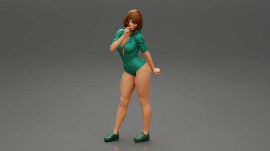 Fitness Girl Sexy Athletic Woman Posing 3D print model