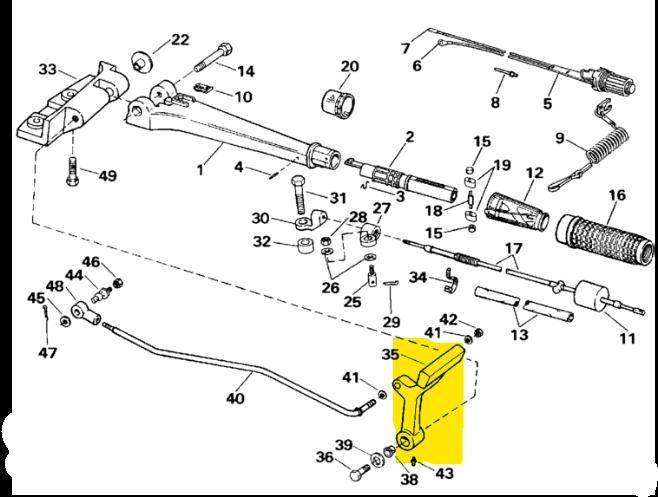 Johnson/Evinrude Tiller Shift Lever