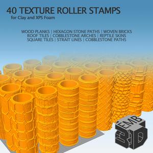 40 Clay and XPS Foam Texture Roller Stamp