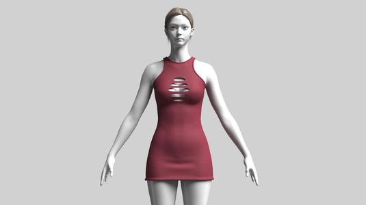 Girls Midi Dress | Marvelous / Clo3d / obj / fbx