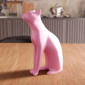 3D Cat Figure STL File - 097