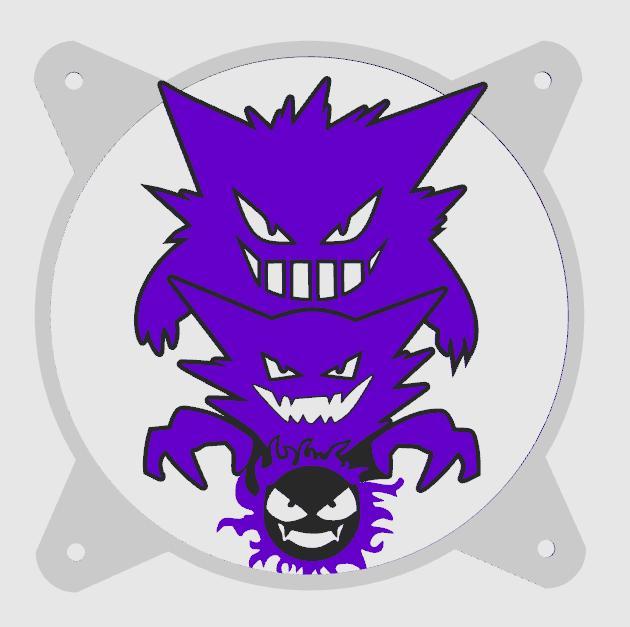 FAN COVER POKEMON GENGAR GASTLY HAUNTER CUBIERTA DE VENTILADOR FAN GRILL 120MM