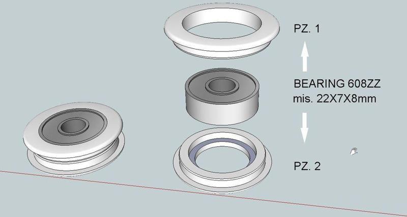 container for bearing 608zz - 2 pieces to be glued
