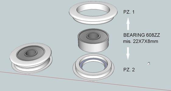 container for bearing 608zz - 2 pieces to be glued