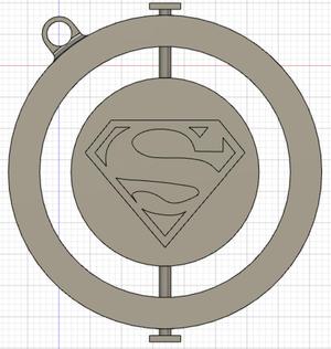 Superman rotating key ring
