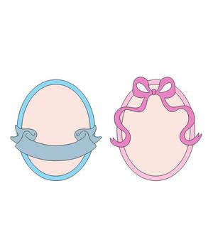 Oval Frame With Bow And Ribbon