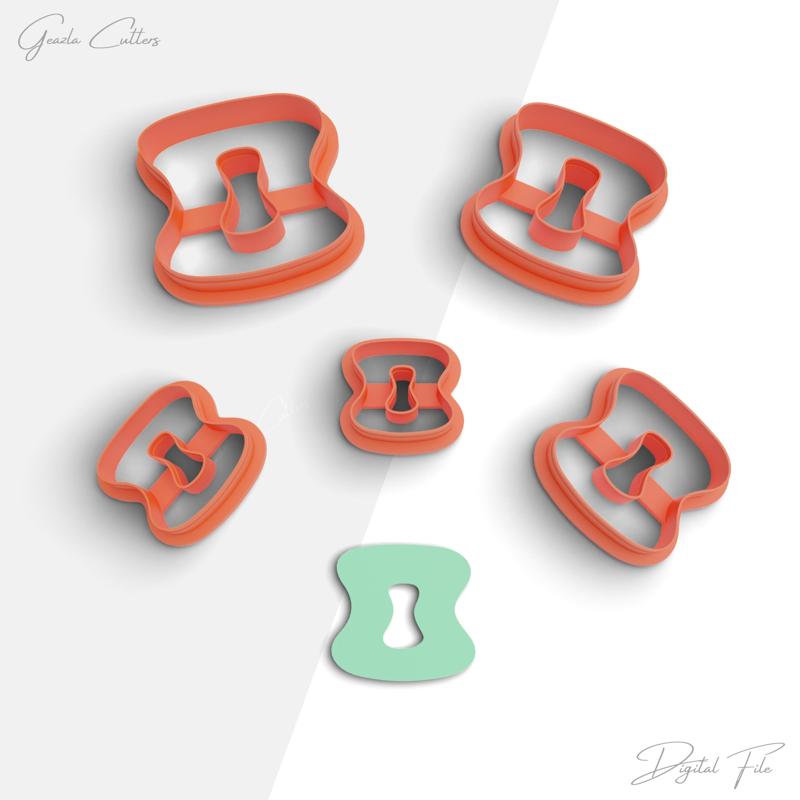 Organic Donut Clay Cutter, Donut Polymer Clay Earring Cutter, 2 Cutter Version, 5 Sizes Included, Digital STL File, No: 858