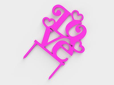 LOVE - cake topper