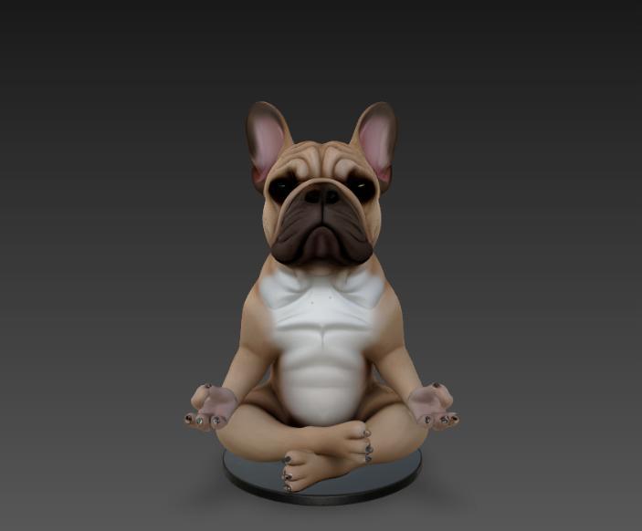 French Bulldog meditating sculpture