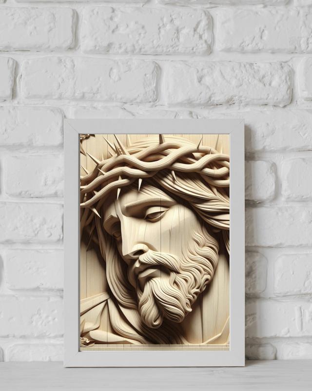 Jesus. Jesus Christ. Christ.  Bas-relief for CNC wood carving. Bas-relief for CNC wood carving. M5