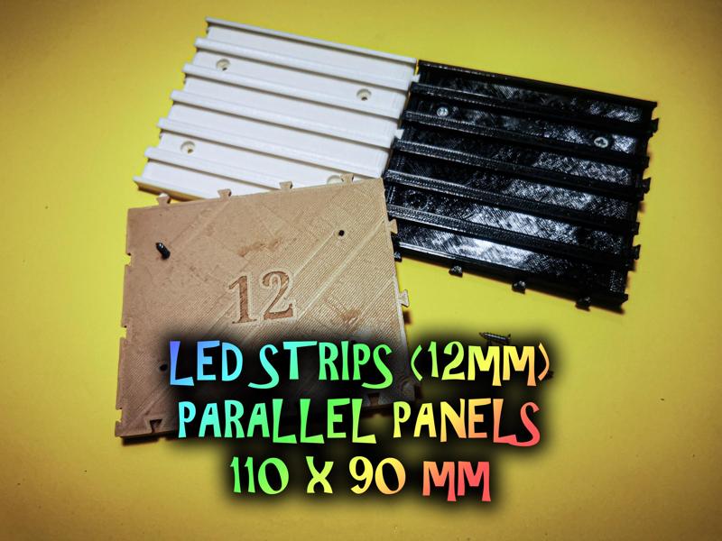 PARALLEL PANELS FOR LED STRIPS (110x90mm) 12mm