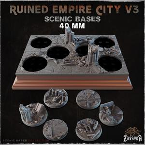 Ruined Empire City V3 - Scenic Bases (40mm Bases)
