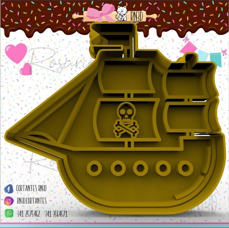 Pirate ship cookie cutter - pirate ship cookie cutter