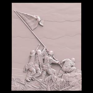 3D Model STL File for CNC Router Laser & 3D Printer Iwo Jima