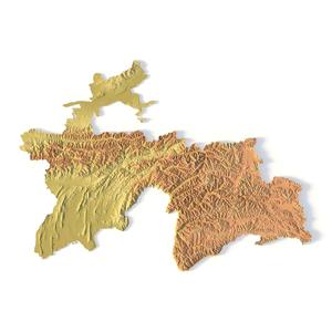 Tajikistan Topographic Map – 3D Model for 3D Printing & CNC Carving