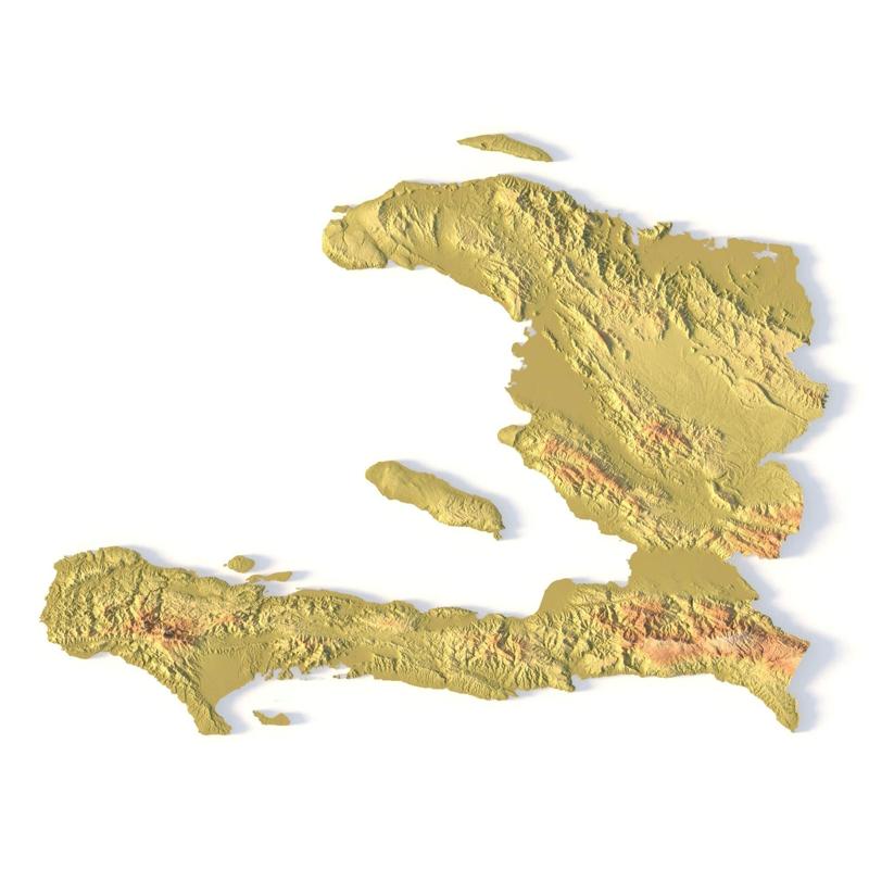 Haiti Topographic Map – 3D Model for 3D Printing & CNC Carving
