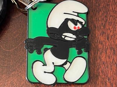 Black / Purple Smurf Keychain