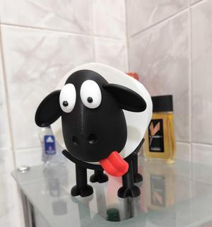 Sheep showing tongue