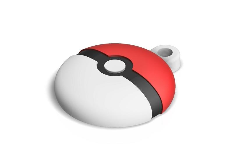 Pokeball AirTag keychain