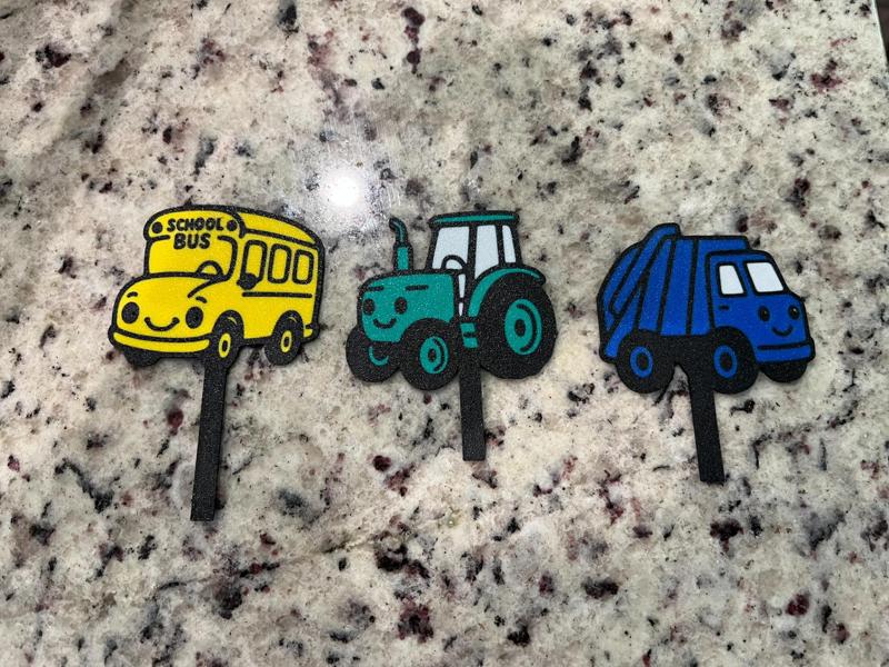 Kids Cup Cake Toppers Cars and Trucks