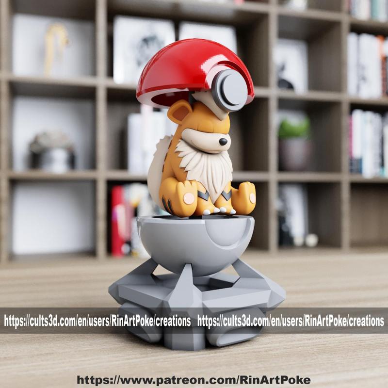 Growlithe in the pokeball from Pokemon