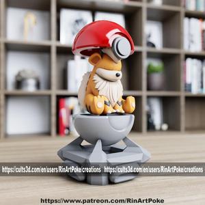 Growlithe in the pokeball from Pokemon