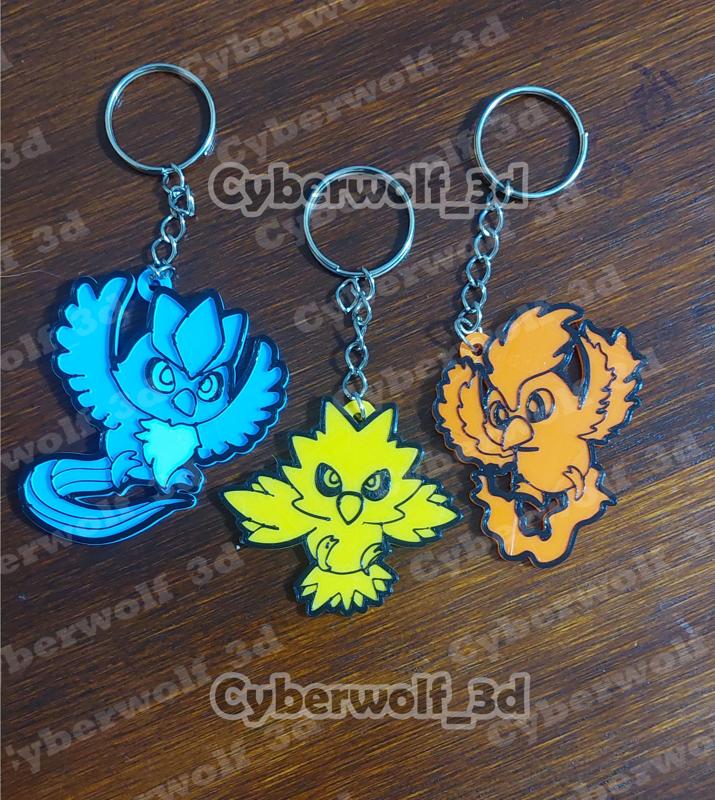 KEY CHAIN / KEY RINGS : LEGENDARY BIRDS, MOLTRES, ATIRCUNO, ZAPDOS