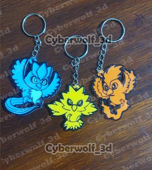 KEY CHAIN / KEY RINGS : LEGENDARY BIRDS, MOLTRES, ATIRCUNO, ZAPDOS