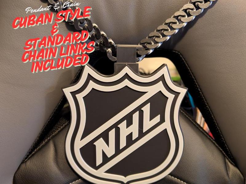 NHL Shield Logo Oversized Pendant and Chain