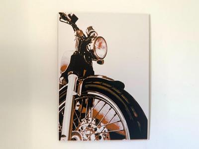 Classic Motorcycle Front View – 3-Color Hueforge