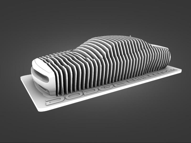 Dodge Challenger Layered Sculpture NO AMS