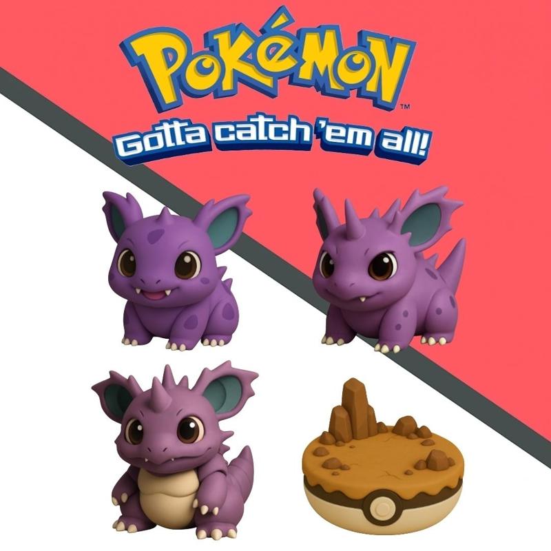 Pokemon Nidoran ♂ evolution pack x 4 units