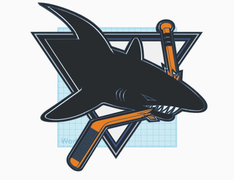 San Jose Sharks Wall Plaque With Keyhole for Mounting