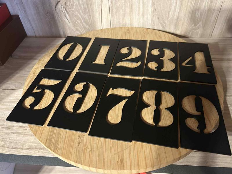 Vintage Stencil Numbers 0 to 9 Cut Out