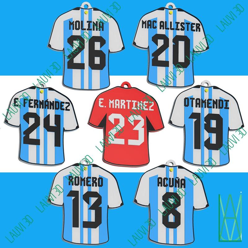 Argentina National Team Qatar 2022 Shirt Key Rings (Pack21)