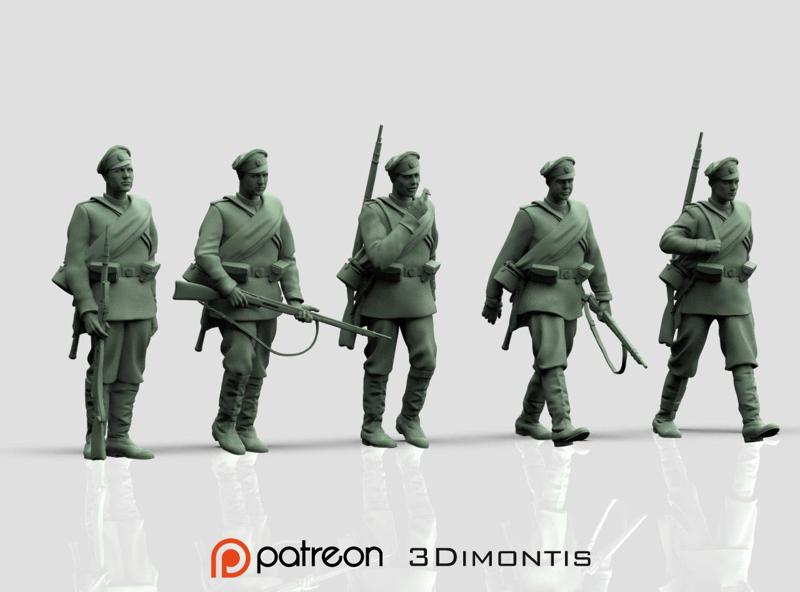 soldiers ww1 Russian empire 3D print model