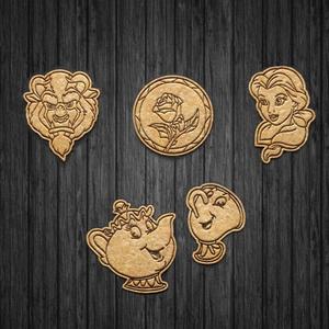 Beauty And The Beast cookie cutter set of 5