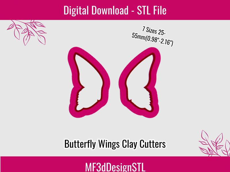 Butterfly Wings Clay Cutters, 7 sizes