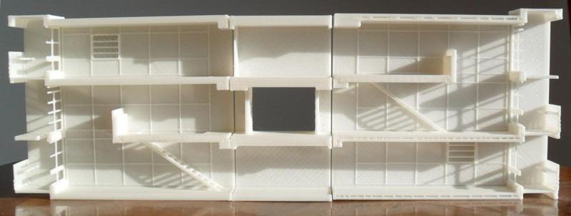 Unitè d'habitation by Le Corbusier: section cut model