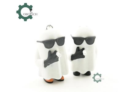 Cobotech Halloween Ghost Smoking Articulated Keychain - Cute Backpack Keychain