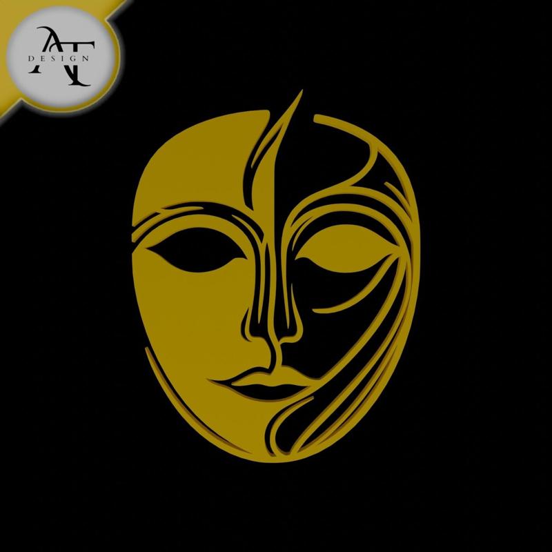 Mask Two Side - Silhouette - 2D Wall Art Decor