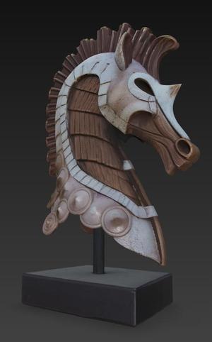 Figure Sculpture Trojan Horse Troyan Horse Bust